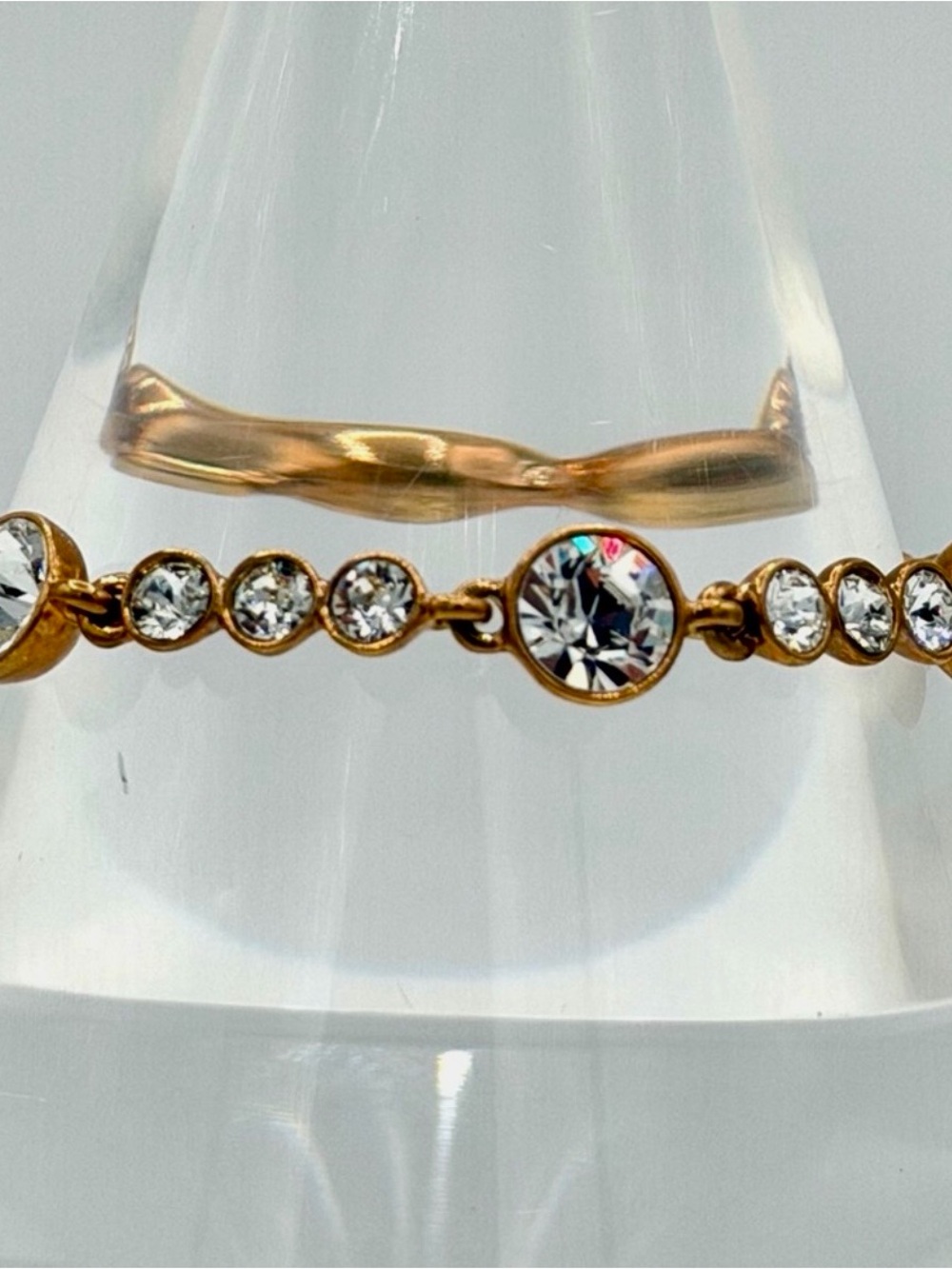 GIVENCHY Gold Plated Clear Crystal Women’s Bracelet Certificate of Authenticity